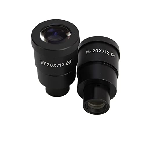 Microscope 2PCS 10X 20X Stereo Microscope Eyepiece Professional High Eye Point Wide Angle Eyepiece Mounting Size 30.5mm(WF20X-12mm)
