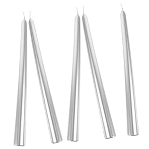 FUNOMOCYA 5 Stück Silberne Spitzkerzen