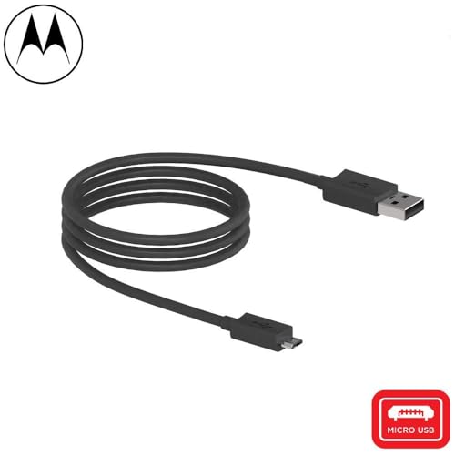 Image of Motorola Data /Charging Cable USB-A to Micro-USB - Black Compatible with Motorola E3, E3 Power, E4,E3, E3 Power, E4,X Force, X Pure Edition-6 Month Warranty