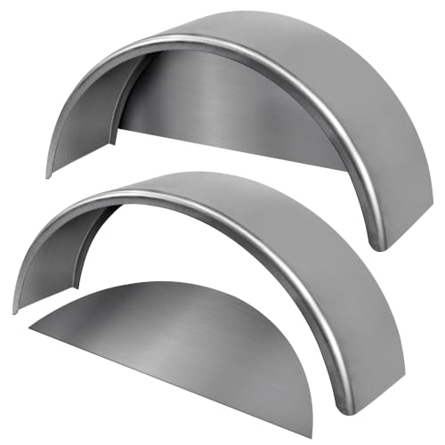 JY PERFORMANCE Trailer Fenders Single Axle Steel Round Single Axle Trailer Fenders with Fender Backs Fits for 14-16 Wheels 32 x 9 x 15 (2 PCS)