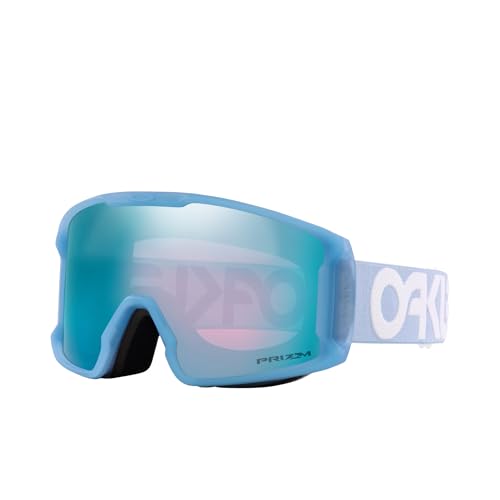 Image of Oakley Line Miner LARGE /MEDIUM Ski Goggles for Men for Women | In Matte Black, FP Black & Navy W Prizm Sapphire. Bonus kit: cleaning spray, cloth, screwdriver & mirror.