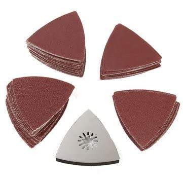 WorldCare® 100Pcs 80Mm 60-240 Grit Sandpaper With Sanding Pad For Fein Oscillating