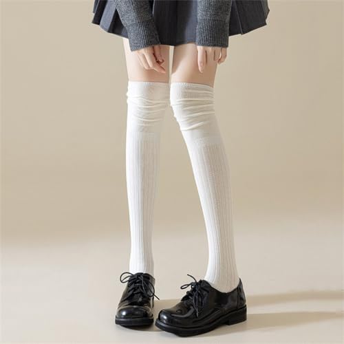 JSEIAJB Needle Knee Length Cotton Socks for Children S Autumn and Winter Vertical Striped High Thigh Stockings3