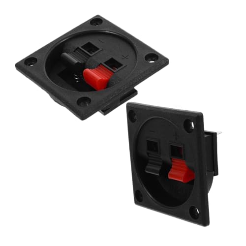 KICHOUSE 2 STÜCK Lautsprecher Anschlussdose Quadratisch mit Federklemmen Robuste Schraubklemmen Stabile Audioübertragung Einfache Installation für Heimkino Konzert...