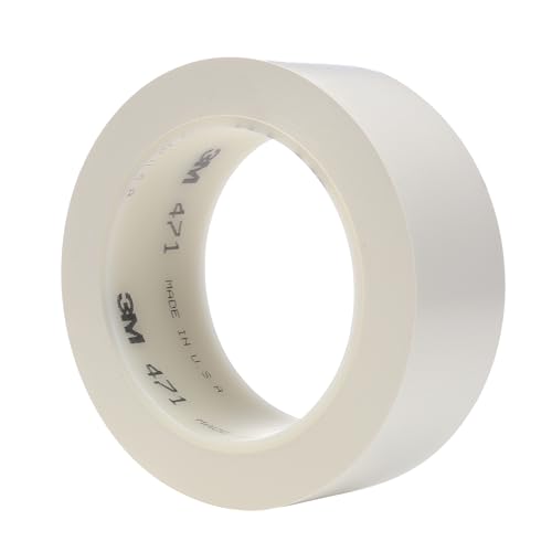 Image of 3M Vinyl Tape 471, White, 1 1 /2 in x 36 yd, 5.2 mil, 1 Roll, Individually Wrapped Conveniently Packaged