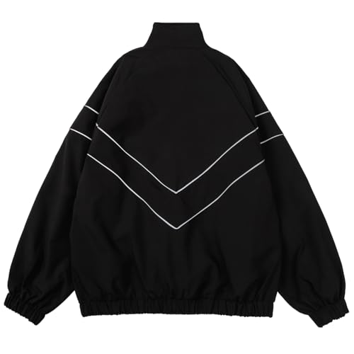LZLRUN Y2k Vintage Jacket for Men and Women Zip Up Reflective Jacket Y2k Clothing Varsity Jacket Lightweigh Punk Jacket2