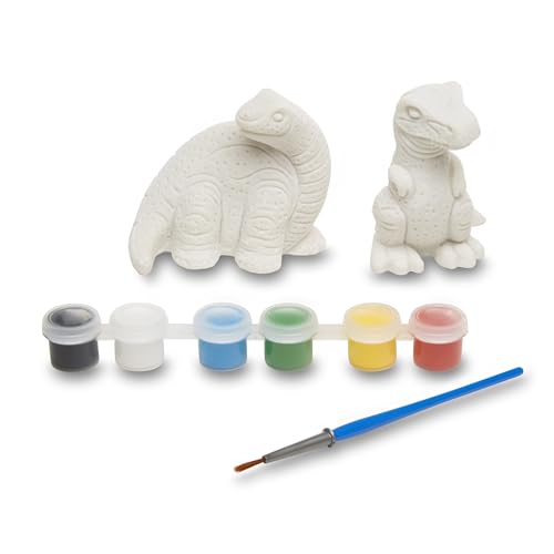 Image of Melissa & Doug Created by Me! Dinosaur Figurines Craft Kit (2 Resin Dinosaurs, 6 Paints, Paintbrush) (Pack of 12)