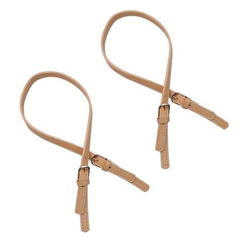 Semetall 2Pcs Purse Strap Leather Handles for Bags,PU Leather Purse Strap Sewing Replacement Handbag,Light Khaki