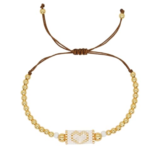 Bijoux légers en cuivre doré fait à la main avec perles et longueur réglable unique