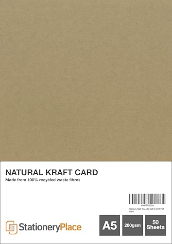 Carton kraft épais A5 de 280g au fini naturel noble pour papeterie de prestige