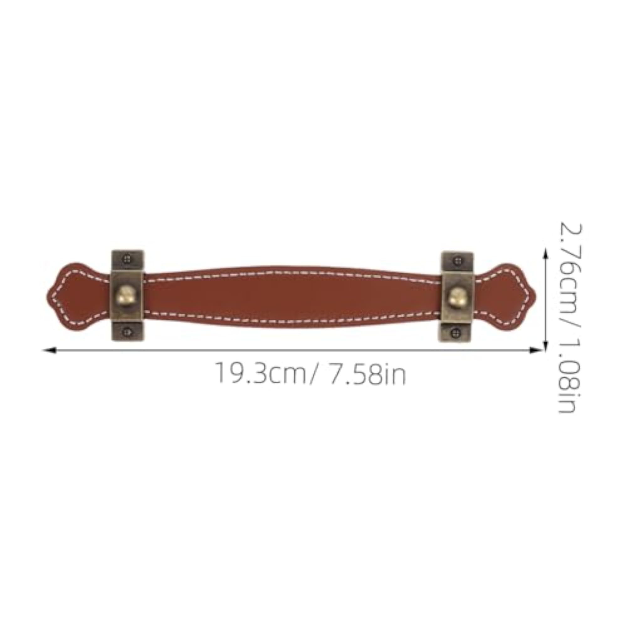 2pcs Vintage Leather Cabinet Handles for Trunks & Drawers