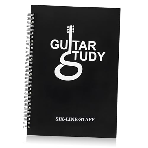 Mikinona Cuaderno de Partituras de Guitarra A4 Libro de Tablaturas y Notas Regalo para Guitarristas Papel Resistente Fácil de Escribir Adecuado para Estudio y Práctica