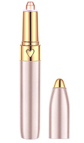 Eyebrow Hair Remover, Epilator for Women, Electric Painless Eyebrow Trimmer Epilator, Portable Eyebrow Hair Removal Razor with LED Light - (Champagne Gold)