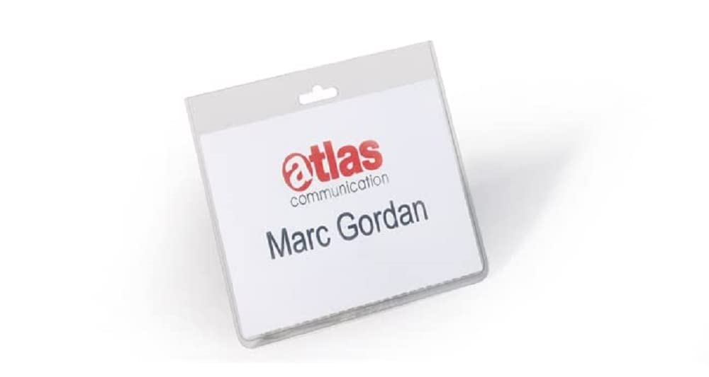 Durable Name Badge ID Card Holders with Insert Cards - 5 Pack - 60 x