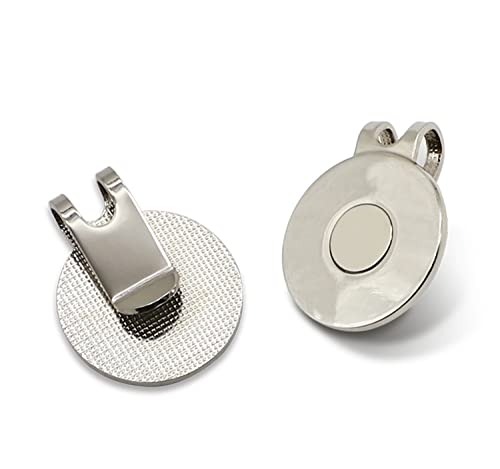 Adhere 2pcs Golf Hat Clip Golf Ball Marker Holder Magnetic Golf Cap Clips Without Ball Marker (Shiny Nickel) - Image 4