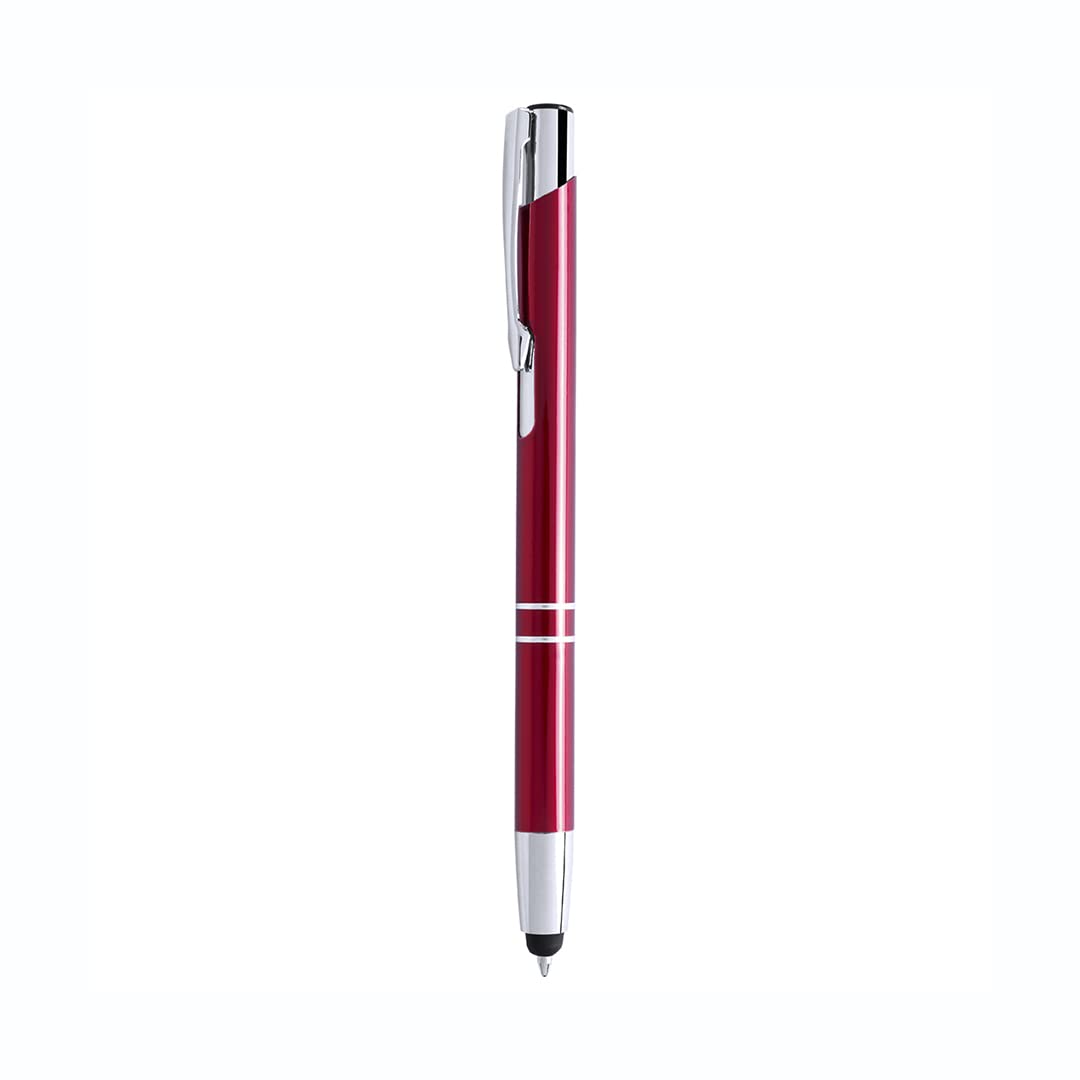 Penna a sfera 2 in 1, colore metallo, confezione da 100