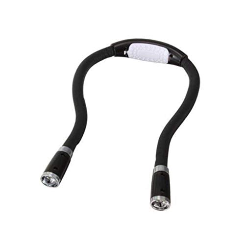 Guajave Flexible Manos Libres LED Cuello Ligero Libro Lectura Luz Noche Linterna para Campamento Ligero - Negro