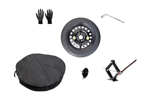 Kit de roue d'escorte 17 compatible avec Subaru XV avec Cric, Clé, Vis, Gants et Sac 135/90R17