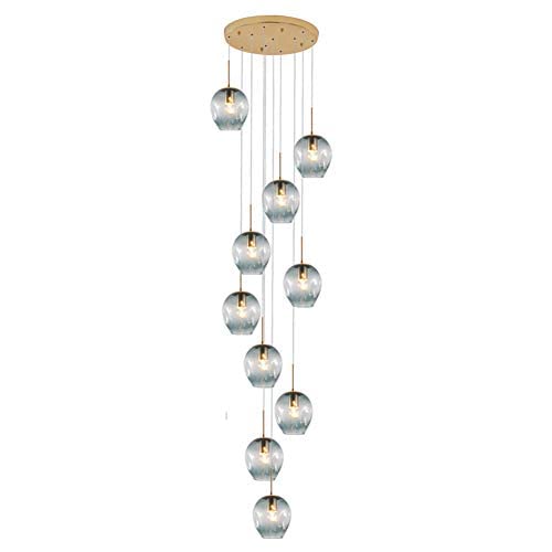 Lampe suspendue en verre à hauteur réglable pour grand plafond
