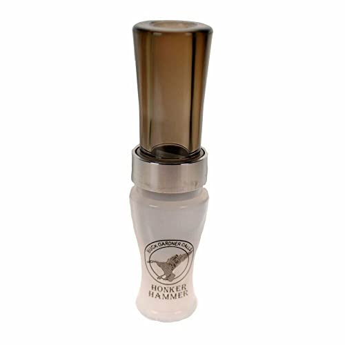 Buck Gardner (ACPHHLWP/SGH) Honker Hammer Acrylic/Polycarbonate Goose Call, White Pearl/Smoke