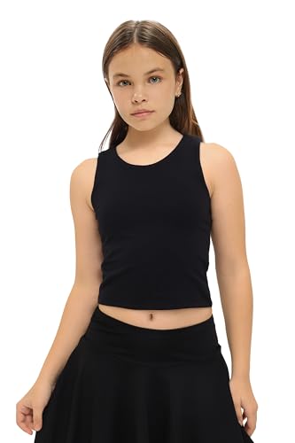 Image of Lilax Girls' Double Lined Sleeveless Basic Crop Tank Top