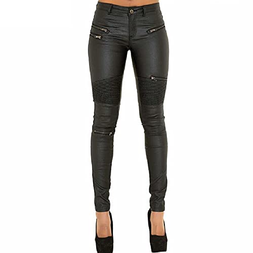 Damen Kunstleder Leder Look Hosen Stretch Hose Skinny Fit Jegging Biker Stretch Coated Jeans Lackhose Damen Hüfthose Jeans Damen Kunstleder Leder Look Hosen Stretch Hose Skinny Fit Jegging Biker Stretch Coated Jeans Lackhose Damen Hüfthose Jeans
