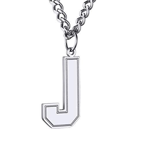 Collier homme acier inoxydable anti-ternissement maille cubaine 4 mm lettre initiale
