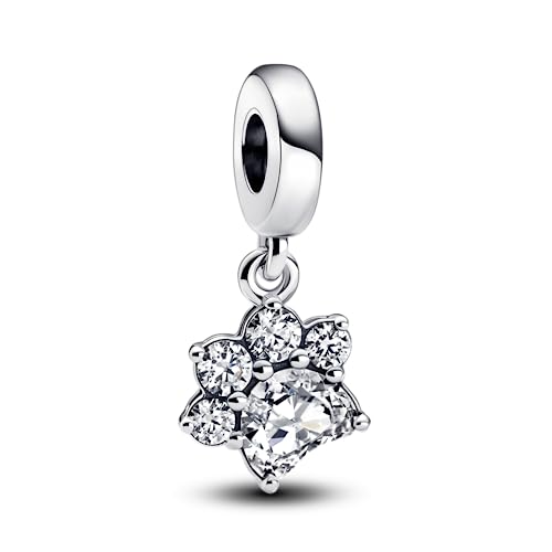 PANDORA Sparkling Pet Paw Print Dangle Charm - Compatible with PANDORA Moments - Jewelry for Women - Gift for Her - Made with Sterling Silver & Cubic Zirconia - With Gift Box2