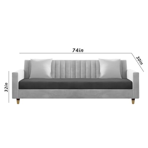 Image of Casaliving Garcia 3+2+1 Seater Sofa Set for Living Room (Black Grey Colour) Premium Fabric Sofa