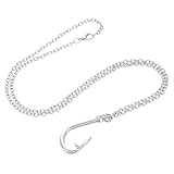 Pièce tendance : le pendentif hameçon surdimensionné est une pièce audacieuse qui met en valeur votre personnalité unique, collier de poisson pour femme, bijoux en hameçon