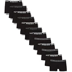 Comprar Remalladora Barata Antonio Rossi (Paquete de 12) Boxers Ajustados Para Hombre, Hombre, Negro, M