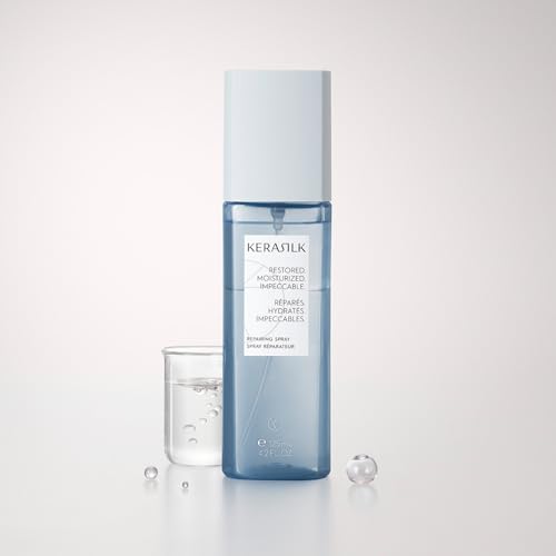KERASILK Repairing Spray | Protects Against Breakage & Brittleness | Nourishes, Hydrates & Detangles Strands | With Heat Protection | For Dry, Stressed & Damaged Hair