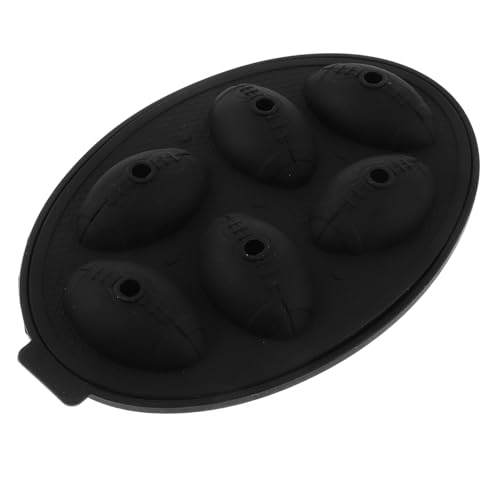 Molde para Hielo de Silicona Forma Rugby Flexible Negro miniatura 1
