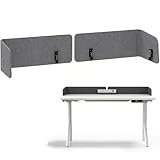 ALTOVEXIS Desk Divider, 23X13X10 in Privacy Partition Panel with Sound-Absorbing Grey Felt Cloth, Narrow Frees Tanding or Clip-On Tabletop Screen for Office Desktop Cubicle