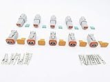CNKF 5 Sets DT 2 Pin gray male and female auto Waterproof Electrical Wire Connector Plug DT06-2S DT04-2P