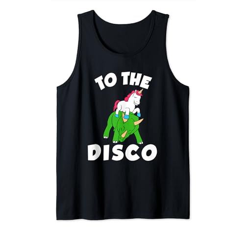 To The Disco Divertido unicornio dinosaurio amigos bailando Camiseta sin Mangas