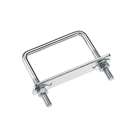sourcing map 4 Stück Vierkant U-Bolzen Bügelschrauben Bügelbolzen 2-3/8"(60mm) Innenbreite Kohlenstoffstahl M6 mit Muttern, Rahmenplatte, runde Unterlegscheiben