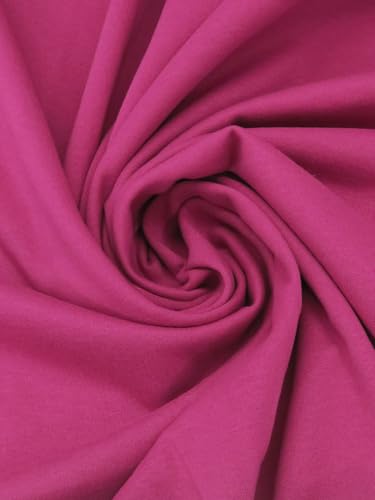 French Terry Knit Fabric, Magenta Pink, 56 Inches...