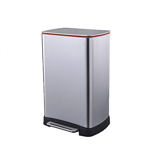 MSV Cubo Con Pedal Eco (40 L, Acero Inoxidable, Acero Inoxidable/Negro