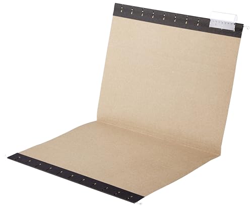 Image of Amazon Basics Hanging File Folders with Adjustable Tabs for Document Organization, Letter Size, 8.5x11 inches, Black, 25-Pack