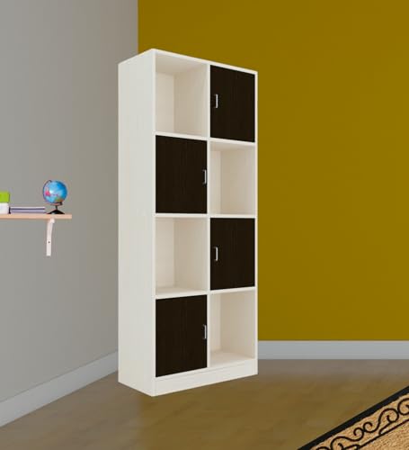 Image of SPECIALITY PANELS 8 Shelf Kitchen Cabinet | Multipurpose Wooden Storage Cupboard with Doors | Semi Open Pantry Organizer | Tall Space Saving Storage Unit for Kitchen Living Room Home | Display Rack