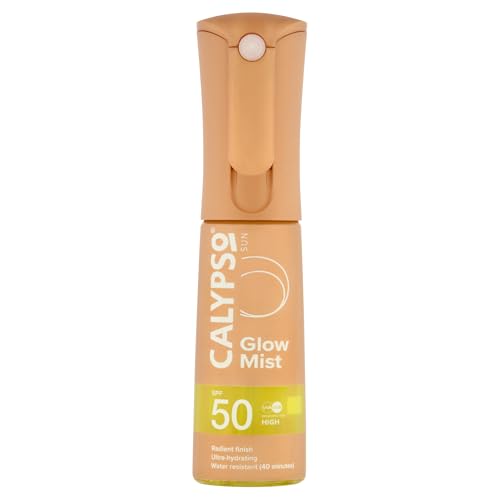 Calypso Glow Mist SPF50 | Radiant Skin Glow Finish, Protective Sun Spray, Water Resistant, Non Sticky Transparent Sunscreen, High UVA & UVB Protection, 100ml