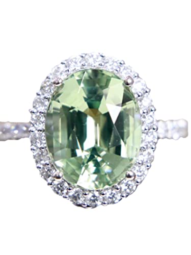 KIOYDISE Luxury Fashion Pure 925 Sterling Silver Light Green Color Gemstone Zircon Engagement Finger Rings for Women Jewelry (8)