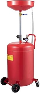VEVOR Waste Oil Drain Tank 20 Gallon Portable Oil Drain Air Operated Drainer Oil Change, Oil Drain Container, Fluid Fuel Transfer Drainage Adjustable Funnel Height, with Pressure Regulating Valve