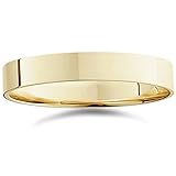 Pompeii 4mm Flat High Polished Wedding Band 14K Yellow Gold - Size 10