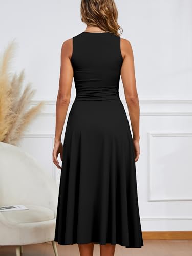 Image of Kaximil Women's Square Neck Corset A Line Maxi Dress Ruffle Ruched Waist Flowy Long Dresses