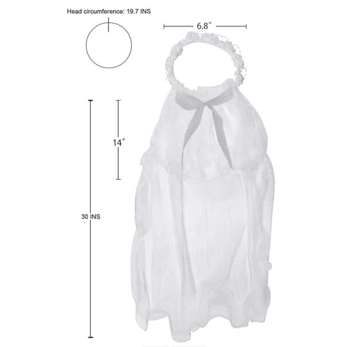 Flower Girls Veils, Girls Veil Daughter' White Pearl Center Floral Crown First Holy Communion Veils for Daughter2