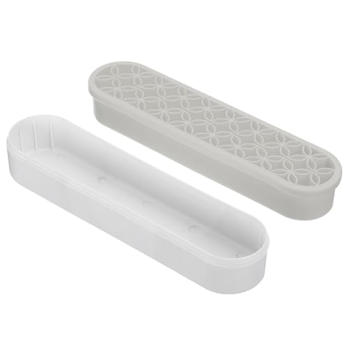 Image of PATIKIL Diamond Painted Pen Holder, 2 Pack Silicone Makeup Brush Holder Multi-Purpose Cosmetic Storage Box Desktop Organizer for Art Craft, Grey