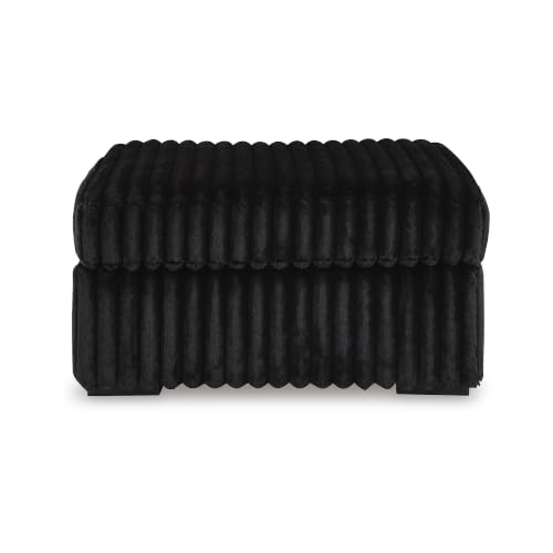 Image of Signature Design by Ashley Midnight-Madness Casual Upholstered Oversized Accent Ottoman, Black