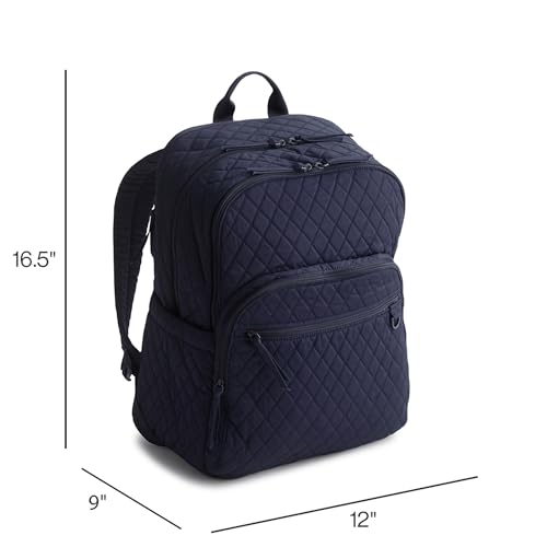 Image of Vera Bradley Women's Premium Cotton Large Bancroft Backpack - 15 inch Laptop & Trolley Sleeves - Poppy Fields, 28L